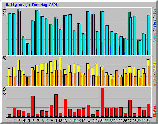 Daily usage for May 2021