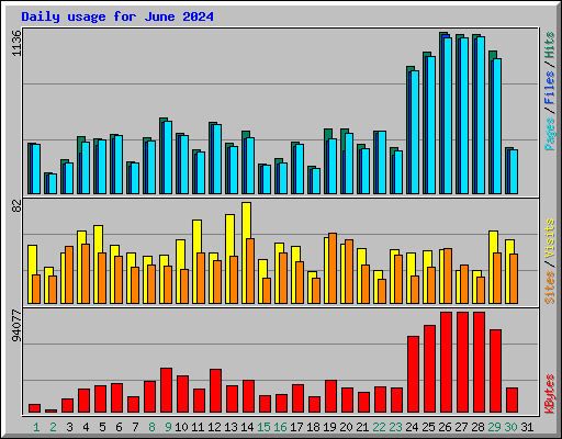 Daily usage for June 2024