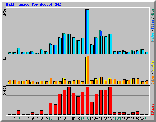 Daily usage for August 2024