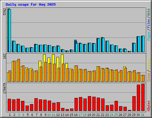 Daily usage for May 2025