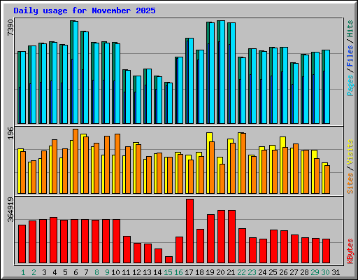 Daily usage for November 2025