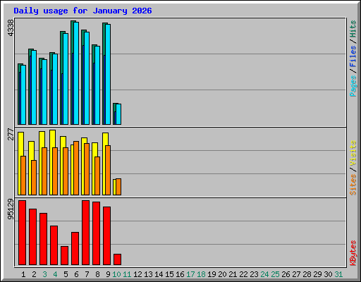 Daily usage for January 2026