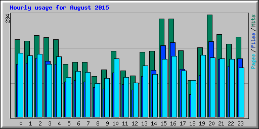 Hourly usage for August 2015