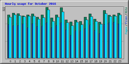 Hourly usage for October 2016