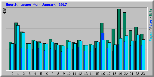 Hourly usage for January 2017