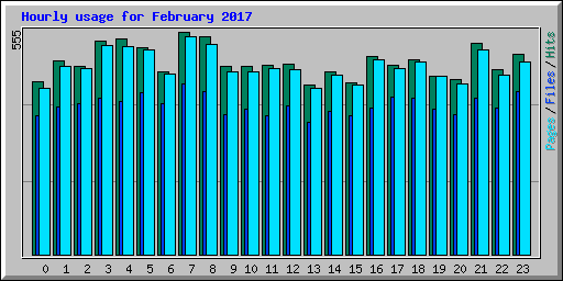 Hourly usage for February 2017