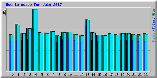 Hourly usage for July 2017