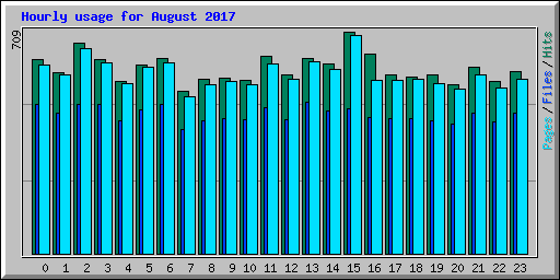 Hourly usage for August 2017
