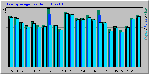 Hourly usage for August 2018