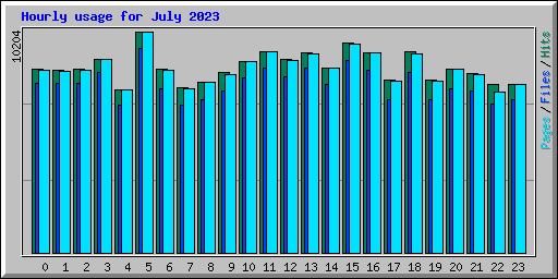 Hourly usage for July 2023