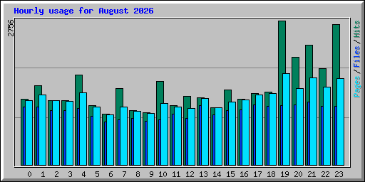 Hourly usage for August 2026